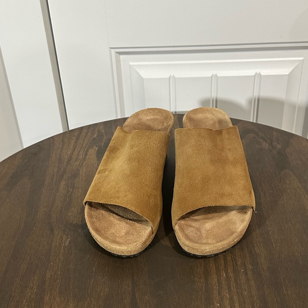 Birkenstock Papillio Suede Cork Wedge Slide Sandals - Picture 6 of 8